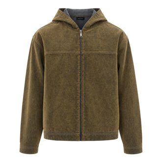 Daily Paper Clothing Velvet Shield Giacca di Jeans con Cappuccio - - Jackets - Uomo - Marrone - M