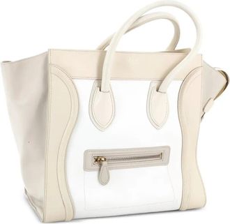 Celine Bicolor Luggage Bag Leather Mini satchel - Beige