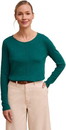 Celtic & Co. Linen Blend Long Sleeve T-Shirt in Teal at Nordstrom, Size 14