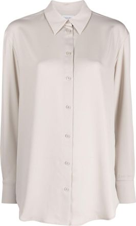 Calvin Klein straight-point collar long-sleeve shirt - women - Polyester - 6 - Silver