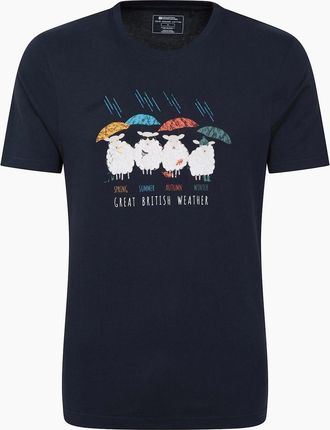 Mountain Warehouse Mens Mountain Warehouse Mens Great British Weather T-Shirt - Navy - Size: 34