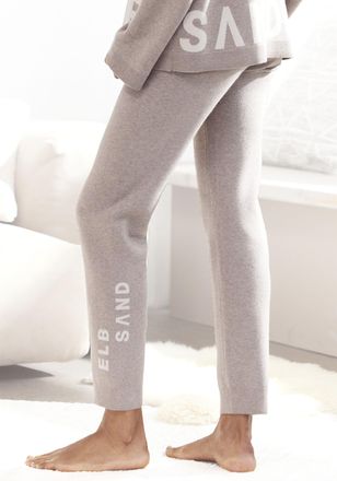 Elbsand Strickhose ELBSAND, Damen, Gr. 32/34, N-Gr, grau (taupe), Feinstrick, Obermaterial: 50% Viskose, 28% Polyester, 22% Nylon, meliert, bequem lang, Hosen