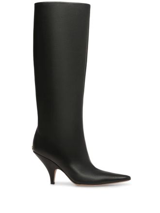 Bally Stivali Kika 85mm con placca logo - Nero