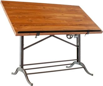 PIB Mesa de arquitecto ajustable de teca