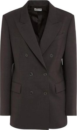 P.A.R.O.S.H. Dubbele-breasted Blazer - Dames - Blazers - Bruin - M - Leer - Jassen