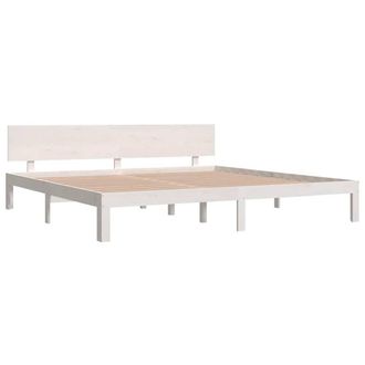 Berkfield Home Beautiful Bed Frame White Solid Wood Pine 200x200 cm