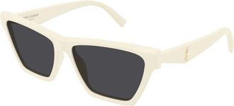 Saint Laurent Zonnebril - Dames - Zonnebrillen - Wit - 58 MM - Accessoires