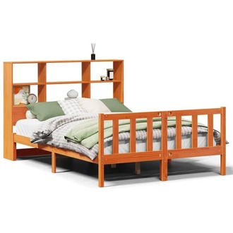 Berkfield Home Bookcase Bed without Mattress Wax Brown 140x200 cm Solid Wood Pine