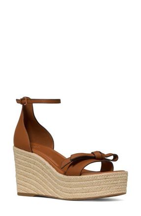 Kate Spade New York loop espadrille ankle strap platform wedge sandal in Saddle at Nordstrom, Size 8.5