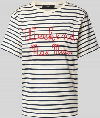 Max Mara T-Shirt mit Label-Stitching Modell OLGA in Marine, Gr&ouml;&szlig;e S