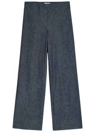 Vince Colette Wide-leg Chambray Trousers - Indigo - S (UK8-10 / S)
