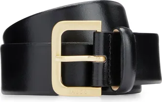 HUGO BOSS Lederg&uuml;rtel HUGO Zana, Damen, Gr. 70, schwarz, Leder, unifarben, G&uuml;rtel Lederg&uuml;rtel, mit Logo-Gravur an der Dornschliesse
