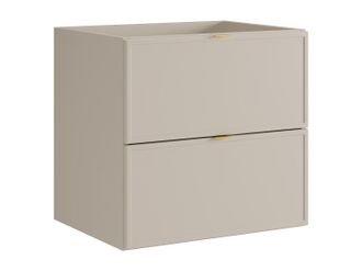 Vente-Unique Mueble de ba&ntilde;o suspendido con asas de metal - Color beige - 60 cm - ONDIL