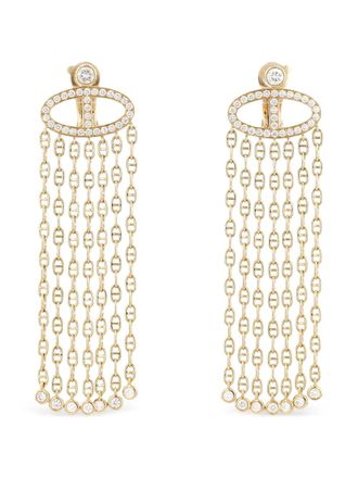 Herm&egrave;s Orecchini Anchor in oro giallo con diamanti anni 2010