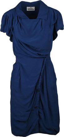 Vivienne Westwood Kleedjes, Dames, Blauw, M, Drunken Shirt Dress