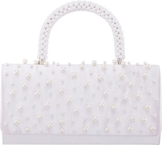 Nina Gaia Faux Pearl Top Handle Bag in Ivory at Nordstrom
