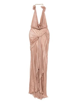 Maria Lucia Hohan Alix draped dress - women - Silk - 38 - Brown