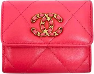Chanel Pre-owned Leren Portemonnee - Dames - Vintage Accessoires - Roze - ONE Size - Leer - Vintage