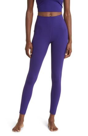 Zella Studio Luxe High Waist Pocket 7/8 Leggings in Blackberry at Nordstrom, Size X-Small