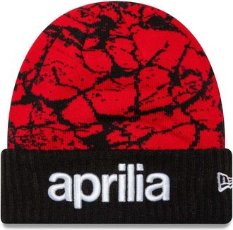 New Era Aprilia Crackle Red Cuff Knit Beanie Hat - Red/Black - Official Merchandise