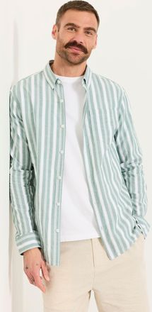 Fat Face FatFace Green Long Sleeve Fynn Stripe Shirt