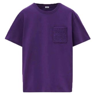Loewe Mens Tonal Pocket Logo T-Shirt in Purple