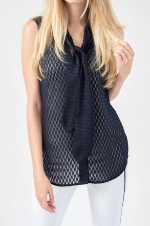 L'agence Natalia Necktie Blouse In Midnight