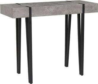 Beliani Beliani - Consola tablero gris claro patas horquilla de metal negro 100 x 40 cm estilo industrial rectangular Adena