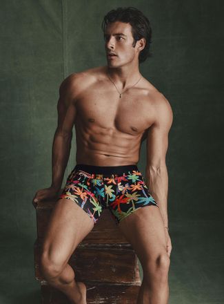 Saxx Mens 6 colourful palm tree boxer brief DROPTEMP TM