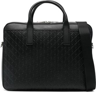 Calvin Klein Borsa porta pc con logo goffrato - Nero