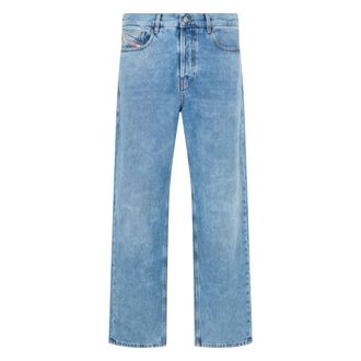 Diesel Straight Jeans, male, Blue, Size: W34 Light denim jeans