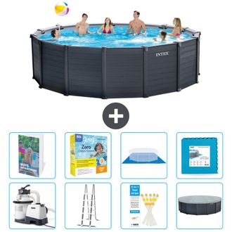 Intex Piscina Graphite Panel Redonda - 478x124 Cm - 9-piezas S566