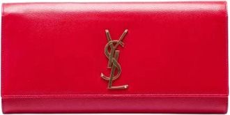 Saint Laurent Pre-owned Leather Clutch - Dames - Vintage Clutch - Rood - ONE Size - Leer - Vintage