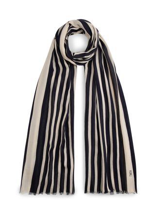 Tommy Hilfiger Modeschal TOMMY HILFIGER ELEVATED CHIC, Damen, space blau, Web, Baumwollmischung, gestreift, Modet&uuml;cher Modeschal, Einheitsgr&ouml;sse