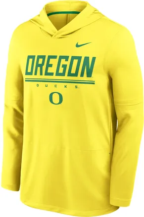 Nike Oregon Sideline Nike Mens Dri-FIT College Long-Sleeve Hooded Top in Yellow | 03B902R2UON-594
