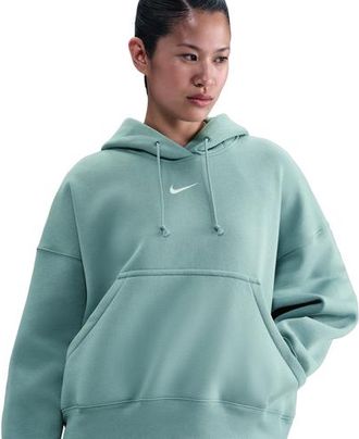 Nike Womens PHNX Fleece OS Pullover Hoodie - Cannon/Sail Size XL