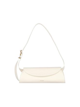 Jil Sander White Cannolo Adjustable Strap Shoulder Bag
