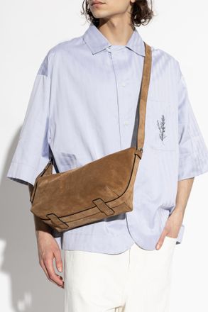 Moschino Suede Shoulder Bag, Mens, Brown