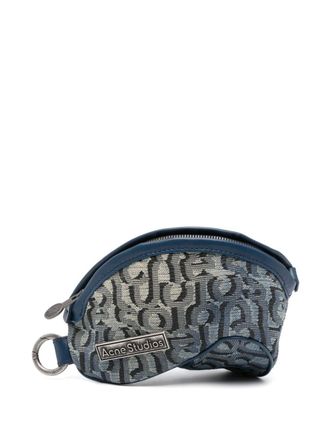 Acne Studios logo-plaque zipped wallet - Blue