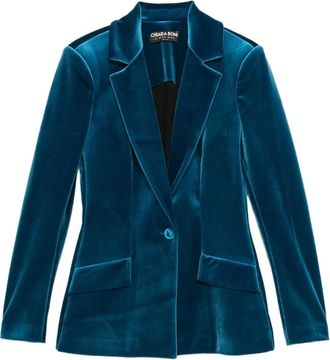 La Petite Robe Di Chiara Boni velvet blazer - Blue