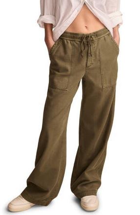 Lucky Brand Wide Leg Utility Drawstring Pants in Dusty Olive at Nordstrom Rack, Size Medium