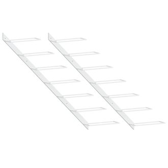 vidaXL Vidaxl - Botellero De Pared Para 7 Botellas 2 Unidades Metal Blanco