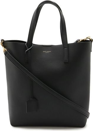 Saint Laurent Black Leather Shoulder Bag Tote Bag (Pre-Owned)