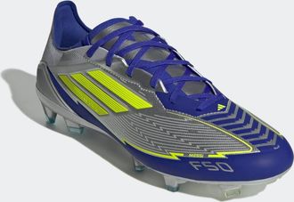 adidas Fussballschuh ADIDAS PERFORMANCE F50 PRO MESSI FG, Gr. 46, gelb (silber metallic, solar gelb, lucid blau), Synthetik, Textil, Schuhe Fussballschuh, f&uuml;