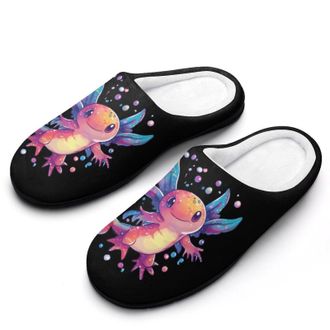 Generic Cute Animal Colorful Axoltl Womens Slippers Warm House Slippers Indoor House Shoes with Anti-Skid Rubber Sole