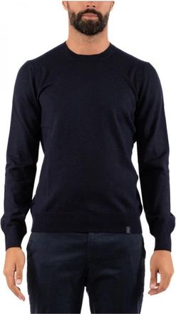 Fay Rondgebreide trui - Heren - Ronde hals truien - Blauw - 3XL - Truien & Vesten