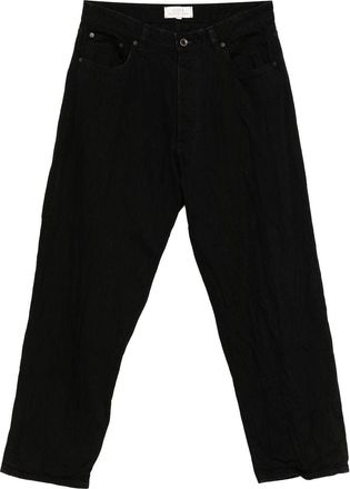 STUDIO NICHOLSON Seb denim broek met gekreukt effect - Zwart