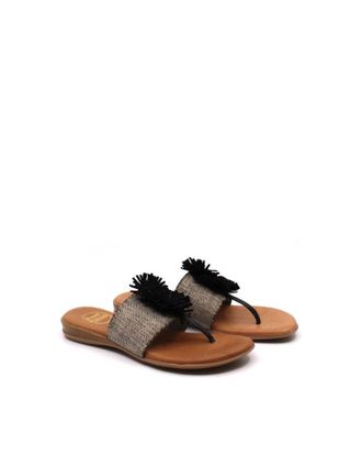 André Assous Womens Novalee Sandal In Black/beige