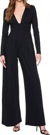 Susana Monaco Very V Long Sleeve Jumpsuit In Black