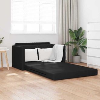 vidaXL Sof&aacute; Cama Negro 124 X 71 X 78 Cm Cuero Artificial Vidaxl